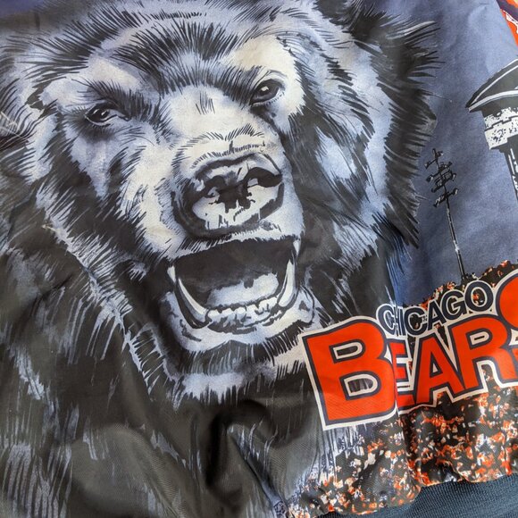 VNTG 90s CHALK LINE NFL FANIMATION Chicago Bears Football All Over Print Jacket - Picture 2 of 10
